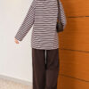Horizontal Striped French Terry Two-Piece Set Pink - الصورة 4