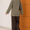 Horizontal Striped French Terry Two-Piece Set Green - Afbeelding 4