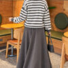 Horizontal Striped French Terry Knit Cardigan Smoke - Imagen 2