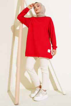 Alternative view of Printed Patch Tunic Red
