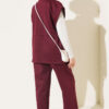Sleeveless Top and Trousers Set in French Terry Fabric Burgundy - Imagen 3