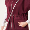 Sleeveless Top and Trousers Set in French Terry Fabric Burgundy - Imagen 4