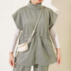 Sleeveless Top and Trousers Set in French Terry Fabric Khaki - Imagen 2