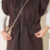 Sleeveless Top and Trousers Set in French Terry Fabric Brown - Imagen 4