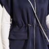 Sleeveless Top and Trousers Set in French Terry Fabric Navy Blue - immagine 4