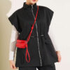Sleeveless Top and Trousers Set in French Terry Fabric Black - Imagen 2