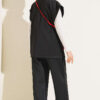 Sleeveless Top and Trousers Set in French Terry Fabric Black - Imagen 3