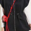 Sleeveless Top and Trousers Set in French Terry Fabric Black - Imagen 4