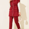 Hooded Scuba Two-Piece Set Burgundy