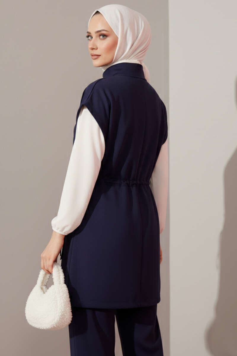 Hooded Scuba Two-Piece Set Navy Blue - Afbeelding 3