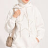 Star-Embroidered French Terry Two-Thread Knit Sweatshirt Ecru