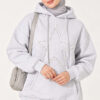 Star-Embroidered French Terry Two-Thread Knit Sweatshirt Grey