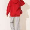 Star-Embroidered French Terry Two-Thread Knit Sweatshirt Red - الصورة 4