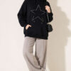 ⁦Star-Embroidered French Terry Two-Thread Knit Sweatshirt Dark Navy⁩ - الصورة ⁦2⁩