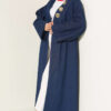 Star Pin-Embellished Long Coat Denim