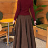 Star-Buttoned Knit Cardigan Burgundy - Image 4
