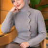 Star-Buttoned Knit Cardigan Grey