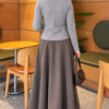 Star-Buttoned Knit Cardigan Grey - Image 4