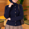 Star-Buttoned Knit Cardigan Navy Blue - Image 3