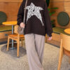 Star Embroidered French Terry Knit Sweater Brown - Imagen 2