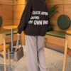 Star Embroidered French Terry Knit Sweater Brown - Imagen 4