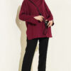 ⁦Basic Tunic with Slit Detail Burgundy⁩ - الصورة ⁦2⁩