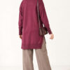 Split-Detail Buttoned Mercerized Tunic Plum - immagine 4