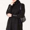 Split-Detail Buttoned Mercerized Tunic Black – Bild 3