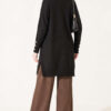 Split-Detail Buttoned Mercerized Tunic Black – Bild 4