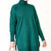 Split-Detail Buttoned Mercerized Tunic Emerald – Bild 3