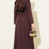 Long Tunic Set with Split Detail and Belted Cord Brown – Image 3