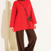 Split-Detail Modal Tunic Red - الصورة 2