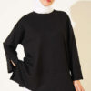 Split-Detail Modal Tunic Black