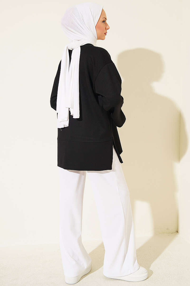 Split-Detail Modal Tunic Black - Imagen 3