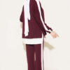 Split-Detail Striped Two-Piece French Terry Set Burgundy - Imagen 3