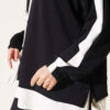 ⁦Split-Detail Striped Two-Piece French Terry Set Black⁩ - الصورة ⁦4⁩