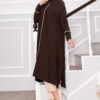 Elegant Lurex Striped Mevlana Knit Tunic Brown