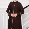 Elegant Lurex Striped Mevlana Knit Tunic Brown – Bild 2