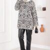 Zebra Print Knitted Sweater Ecru