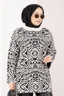 Alternative view of Zebra Print Knitted Sweater Ecru