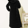 Padded waist belt with quilted details and fur accents Black - الصورة 3