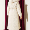 Padded waist belt with quilted details and fur accents Stone - الصورة 3