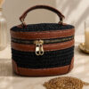 Chain Strap Woven Box Bag Black – Image 2
