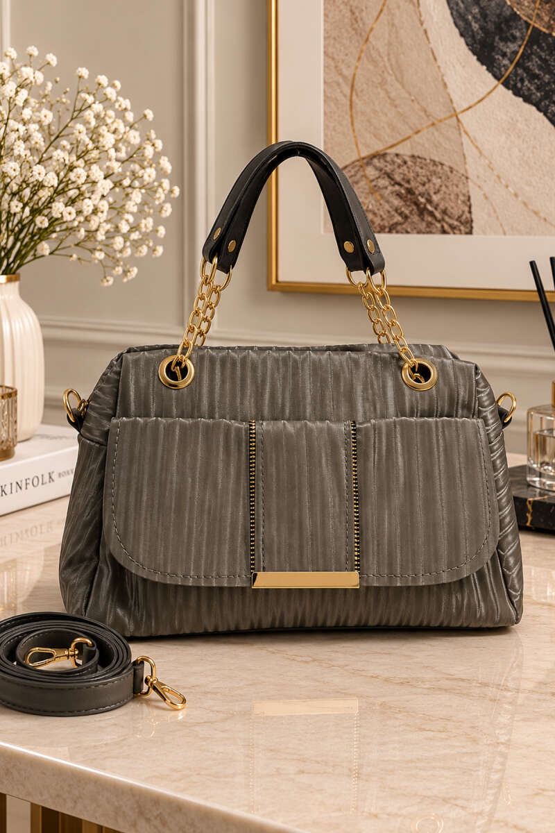 Women's Handbag with Chain Detail Mink