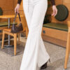 Chain Belted Flared Pants Ecru - Afbeelding 3